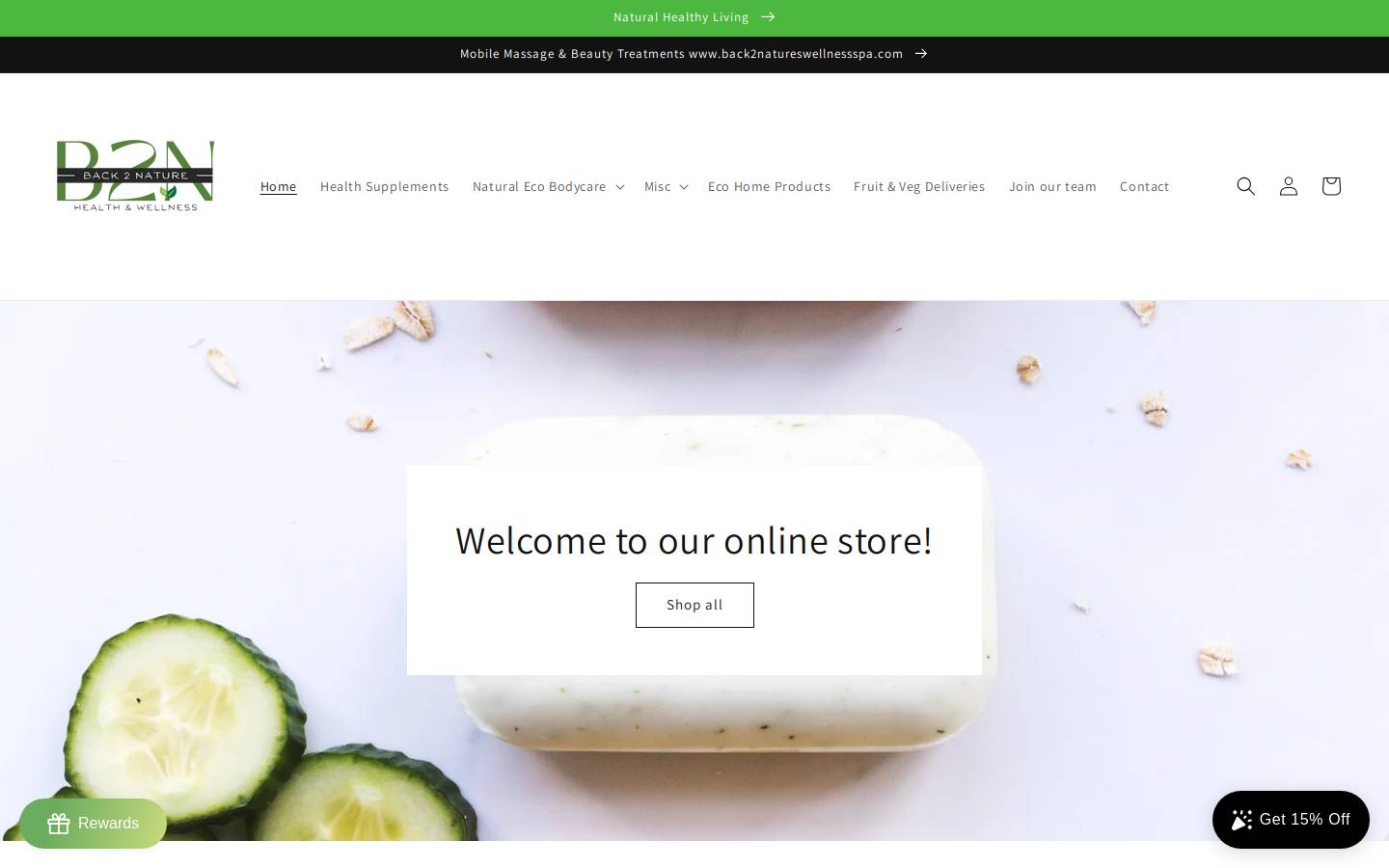 back2naturehealthandwellness.com homepage screenshot
