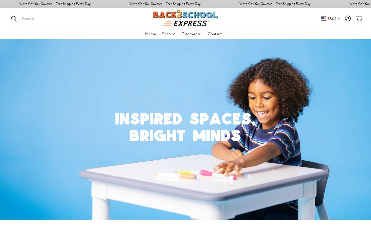back2schoolexpress.com homepage screenshot