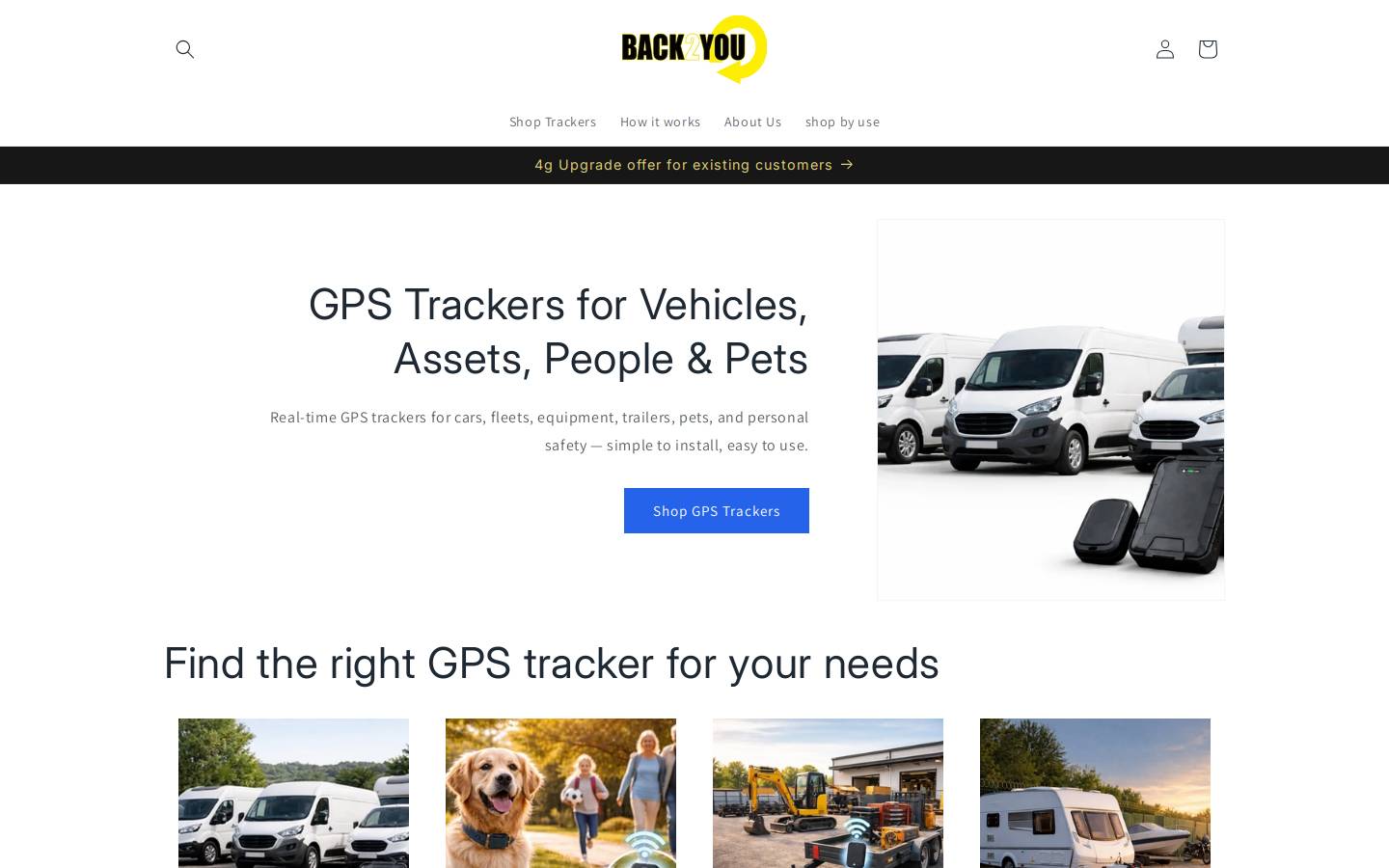 Back2you homepage screenshot