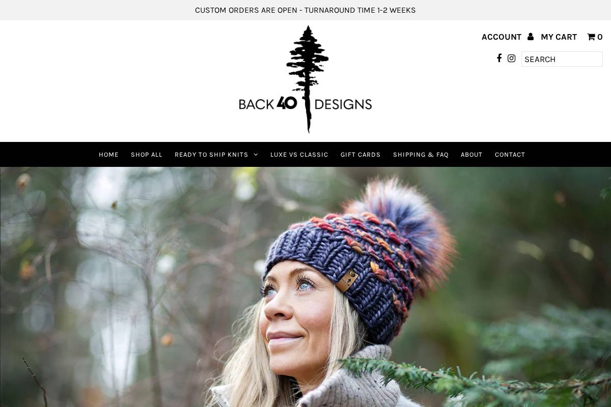 back40designs.ca homepage screenshot