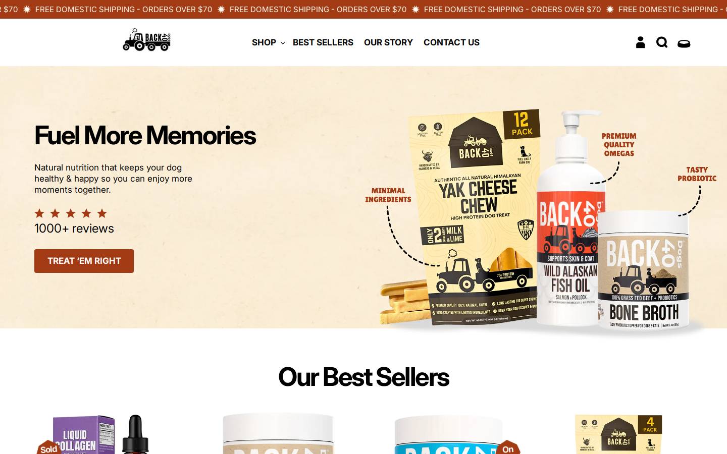 back40dogs.com homepage screenshot
