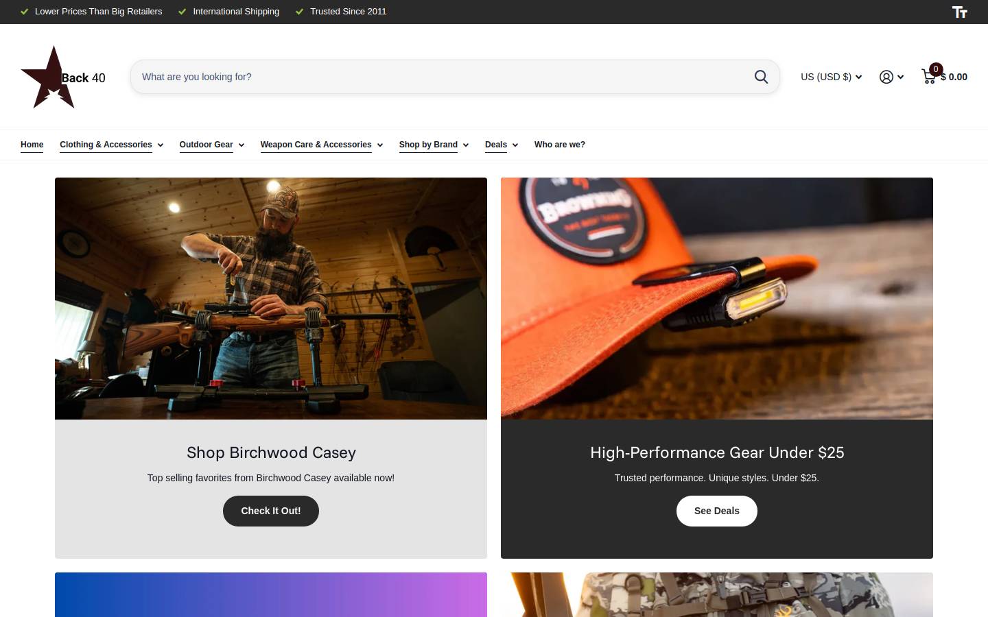 back40trading.com homepage screenshot