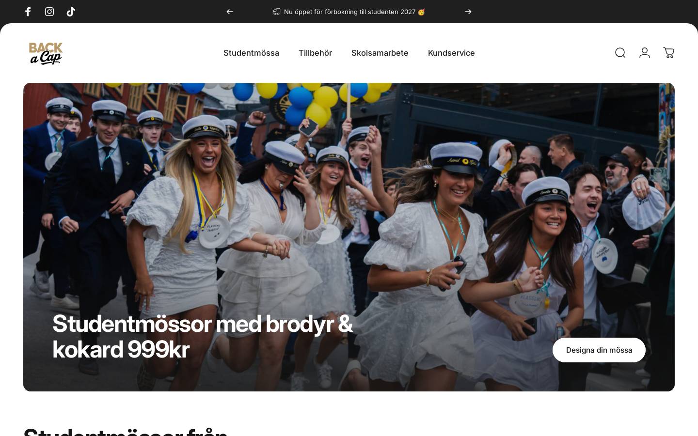 backacap.se homepage screenshot