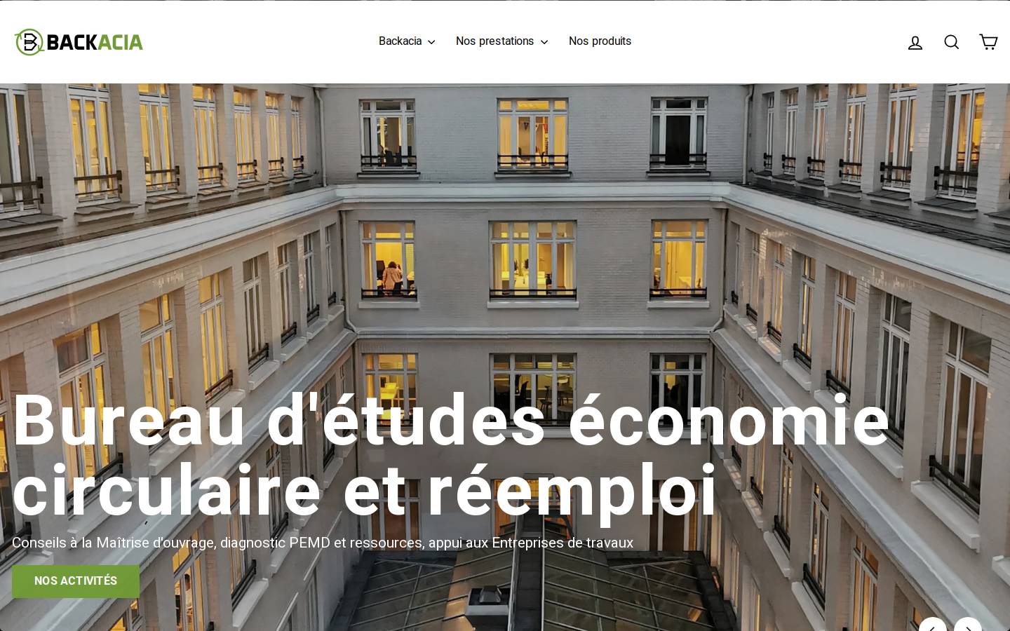 backacia.com homepage screenshot