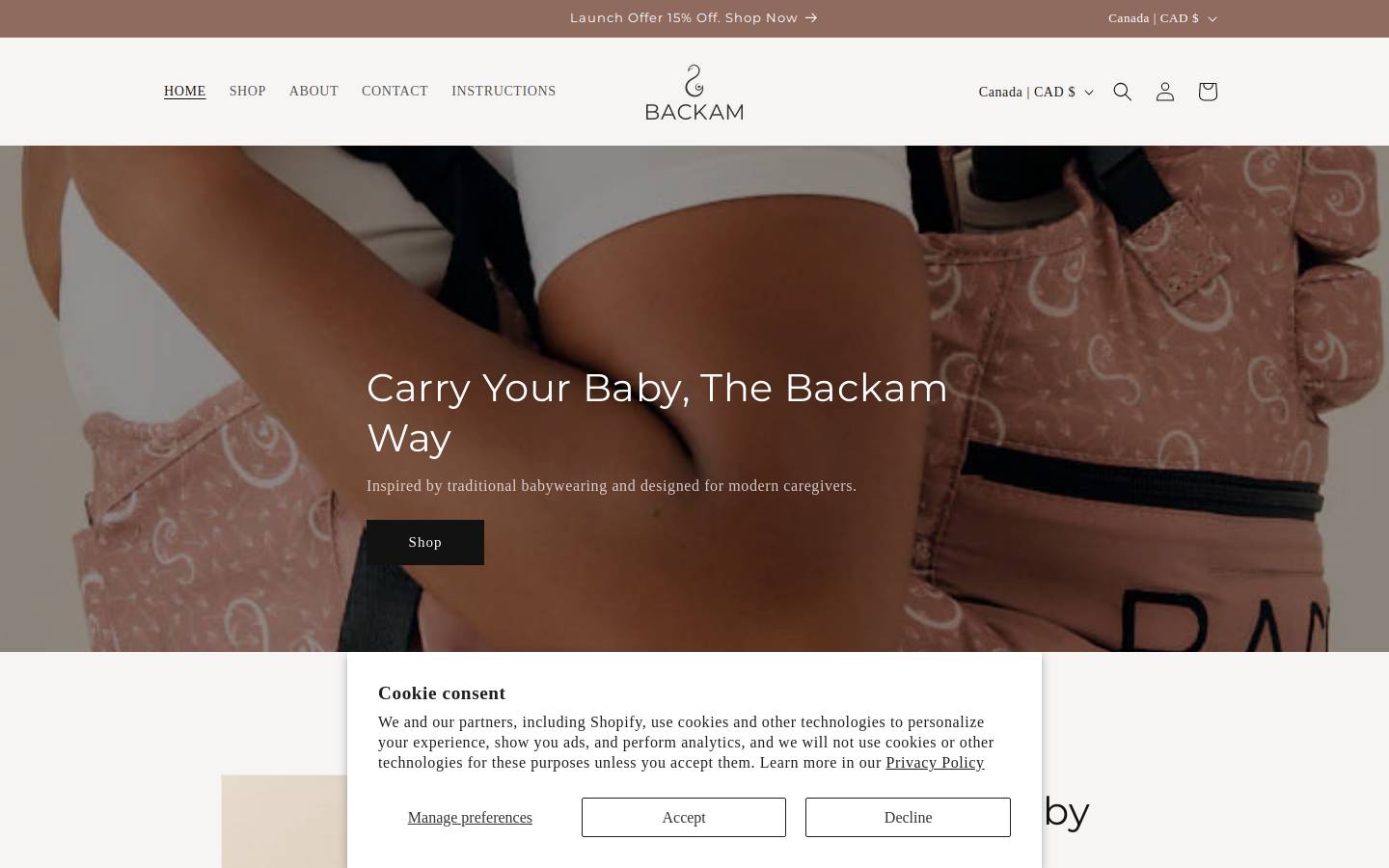 backambaby.com homepage screenshot