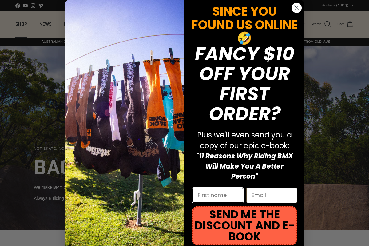 Back Bone BMX homepage screenshot