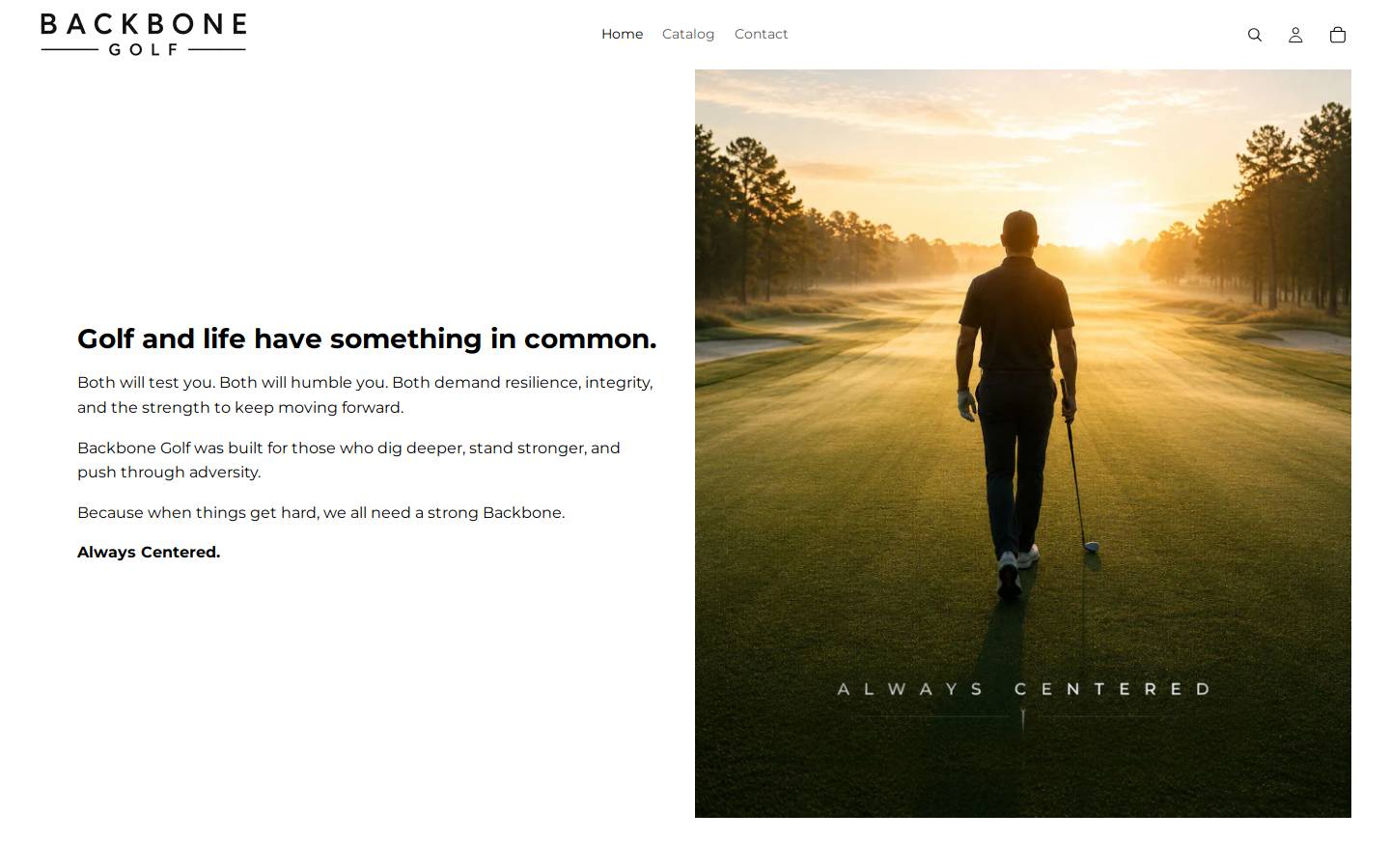 backbonegolf.ca homepage screenshot