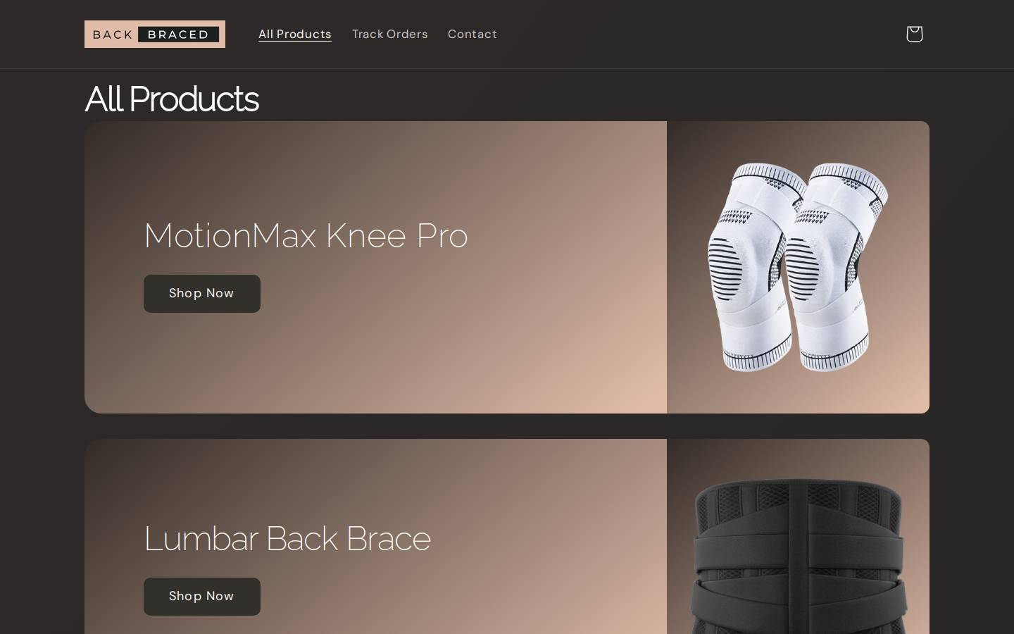 Backbraced homepage screenshot