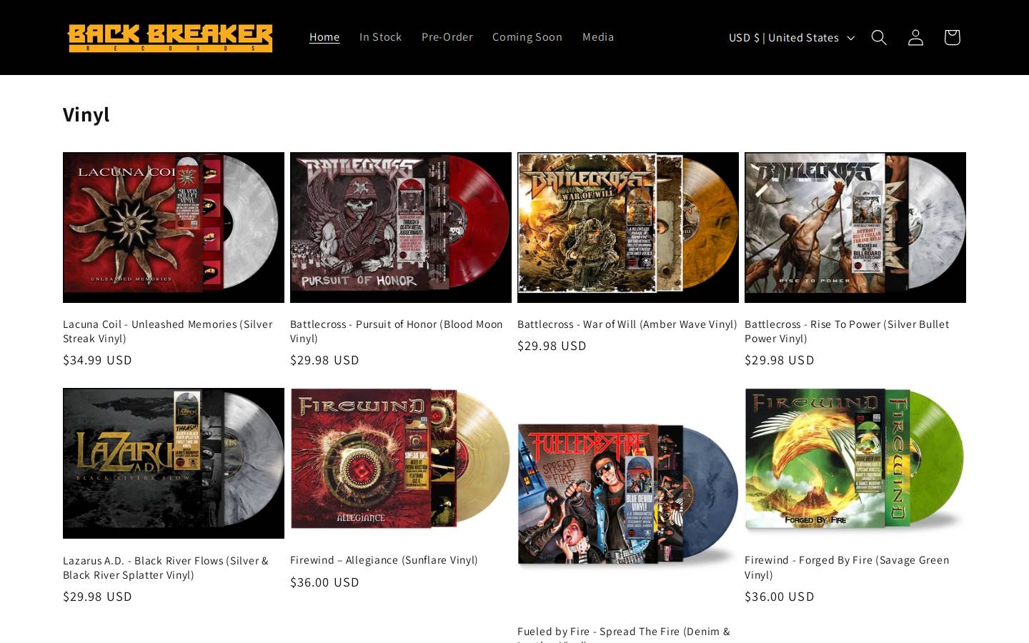 backbreakerrecords.com homepage screenshot