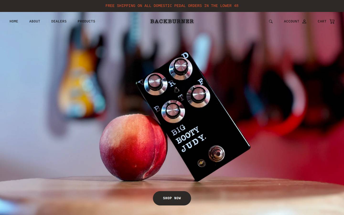 backburnernoise.com homepage screenshot