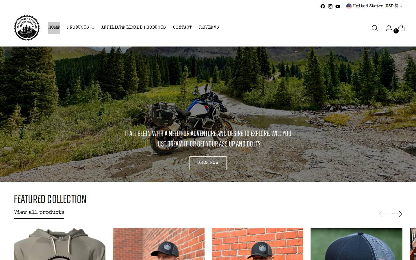 backcountryadvmoto.com homepage screenshot