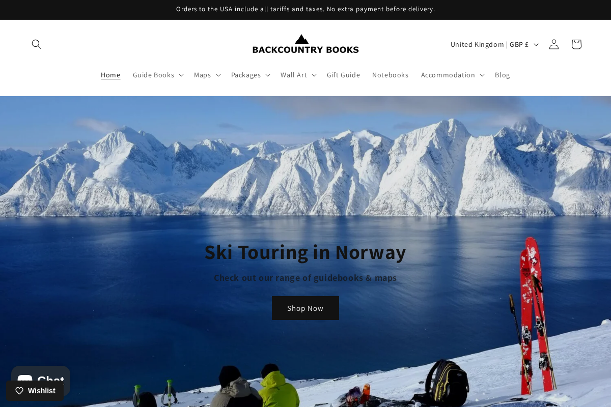 Backcountry Books homepage screenshot