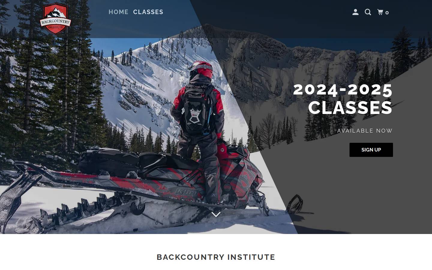 backcountryinstitute.com homepage screenshot