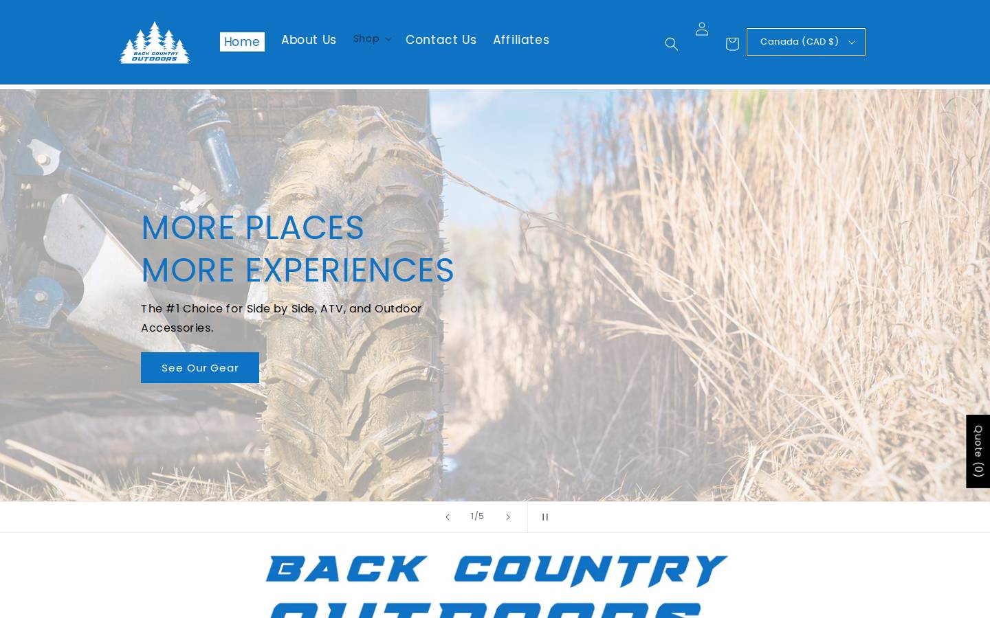 backcountryoutdoorsmb.ca homepage screenshot