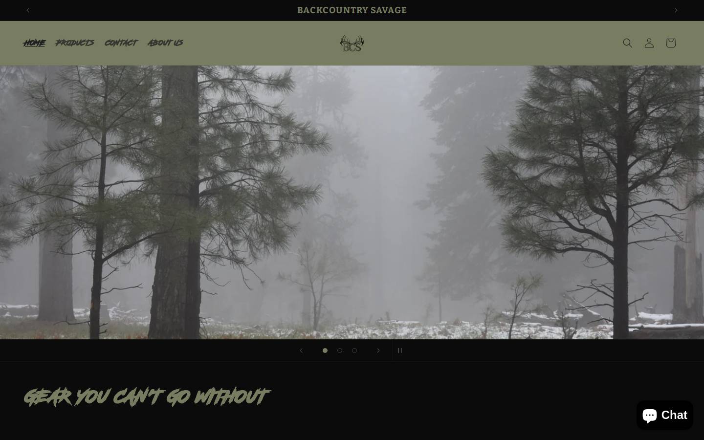 backcountrysavage.com homepage screenshot
