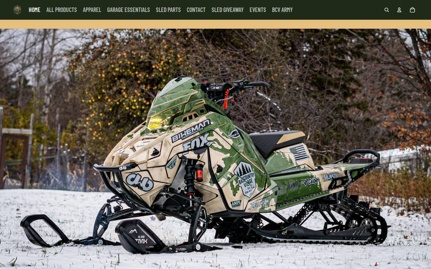 backcountryvillage.com homepage screenshot