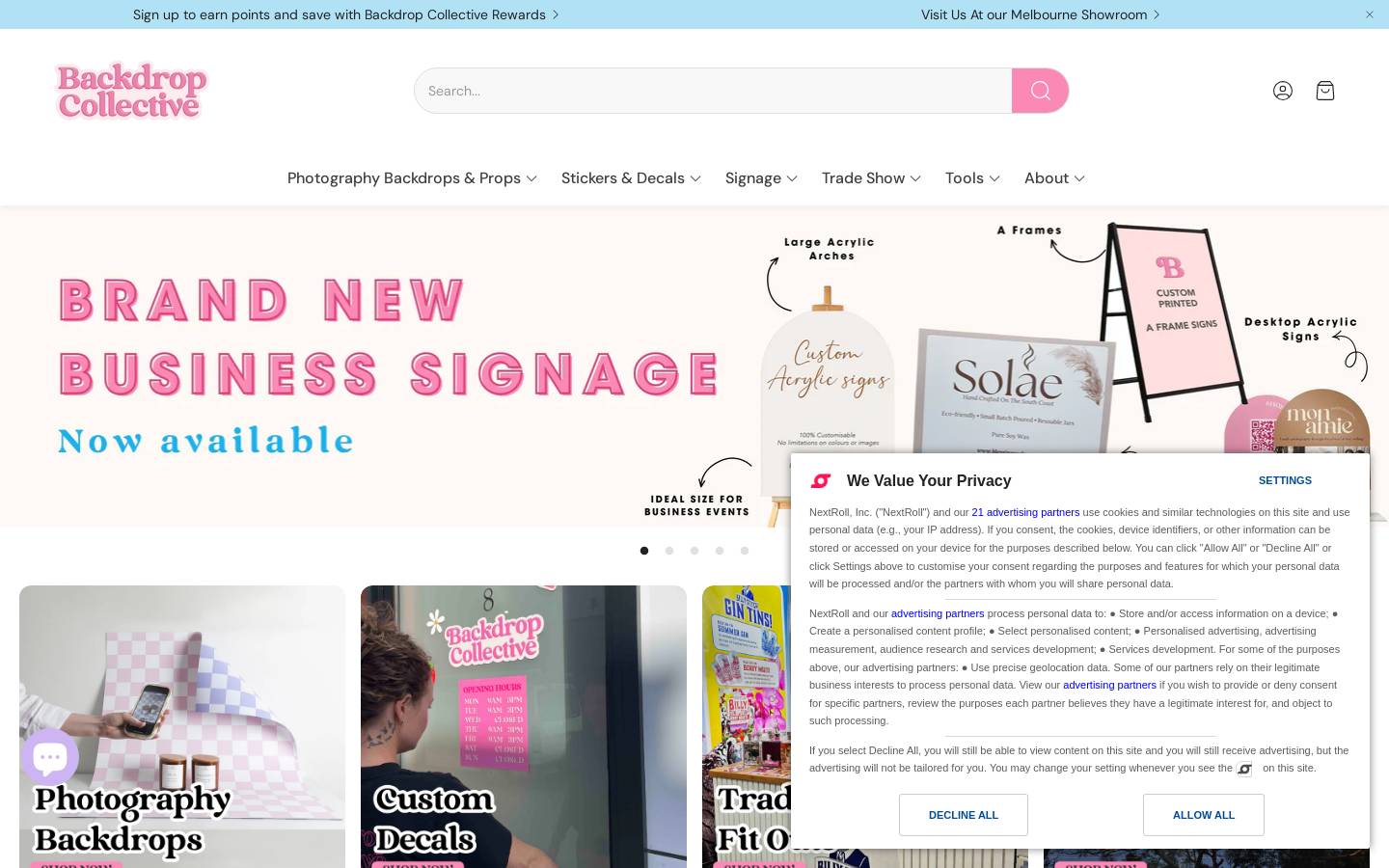 backdropcollective.com.au homepage screenshot