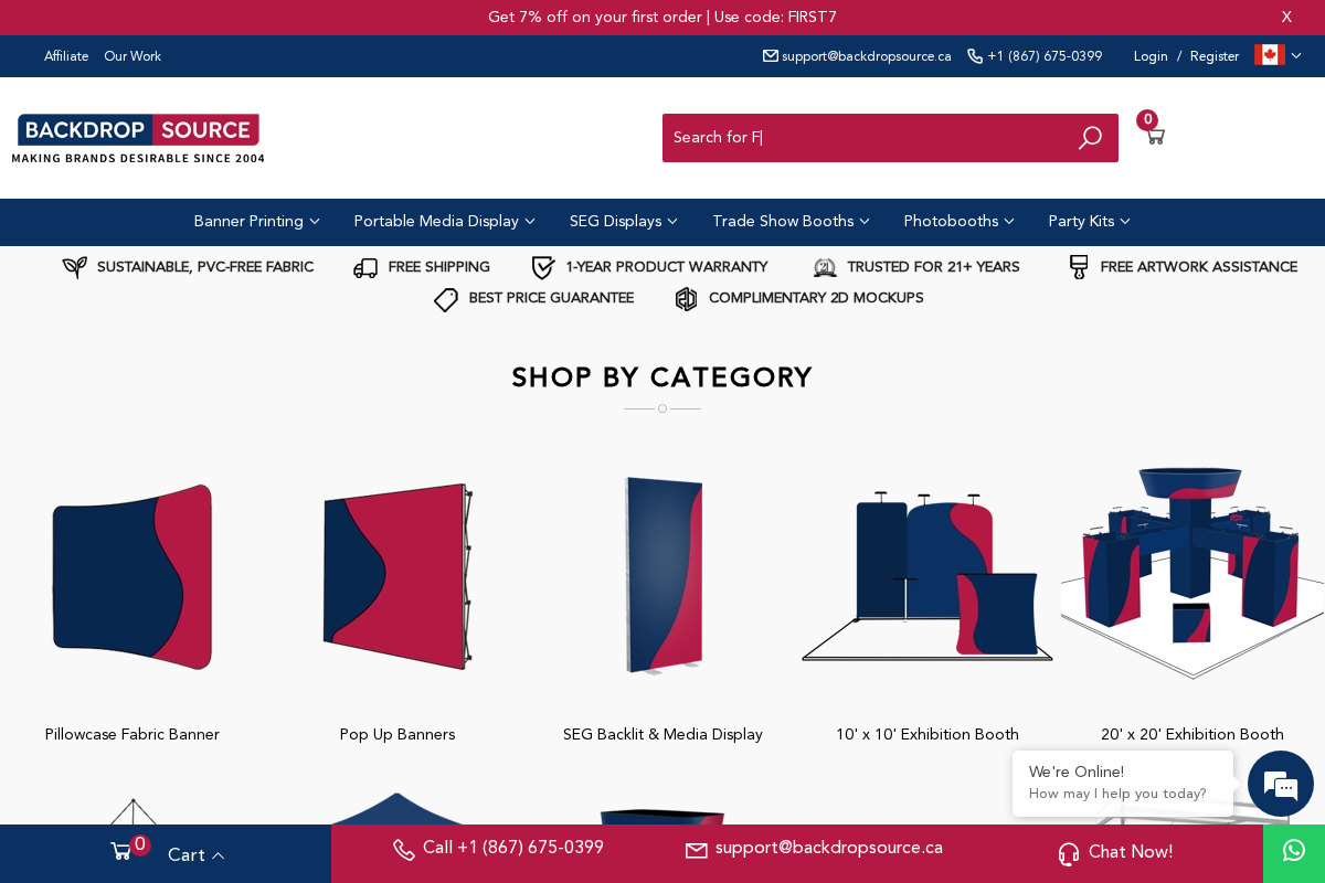 Backdropsource Canada homepage screenshot
