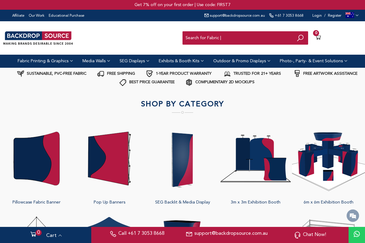 Backdropsource Australia homepage screenshot