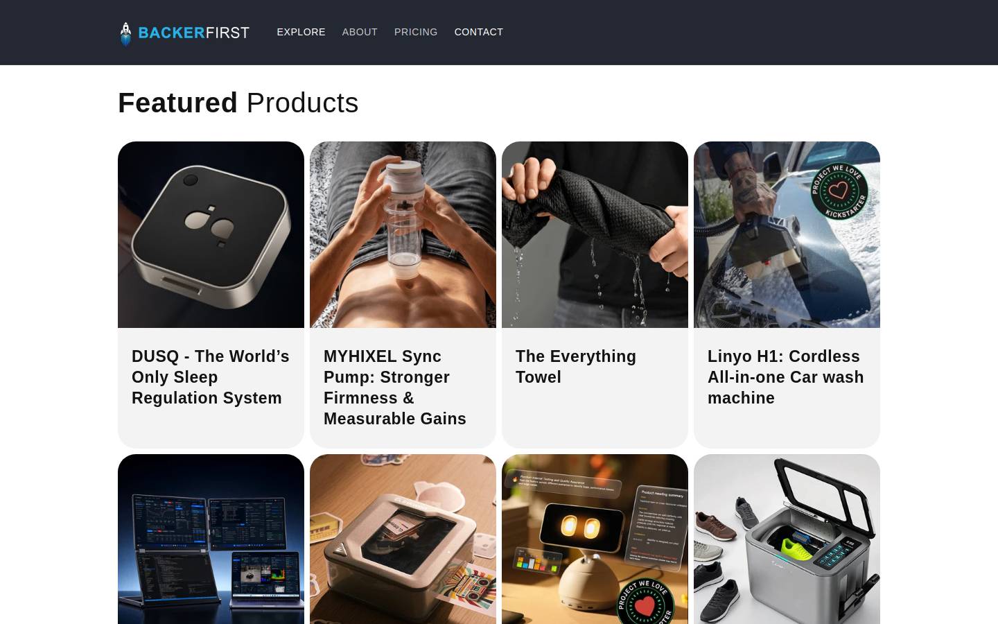 backerfirst.com homepage screenshot