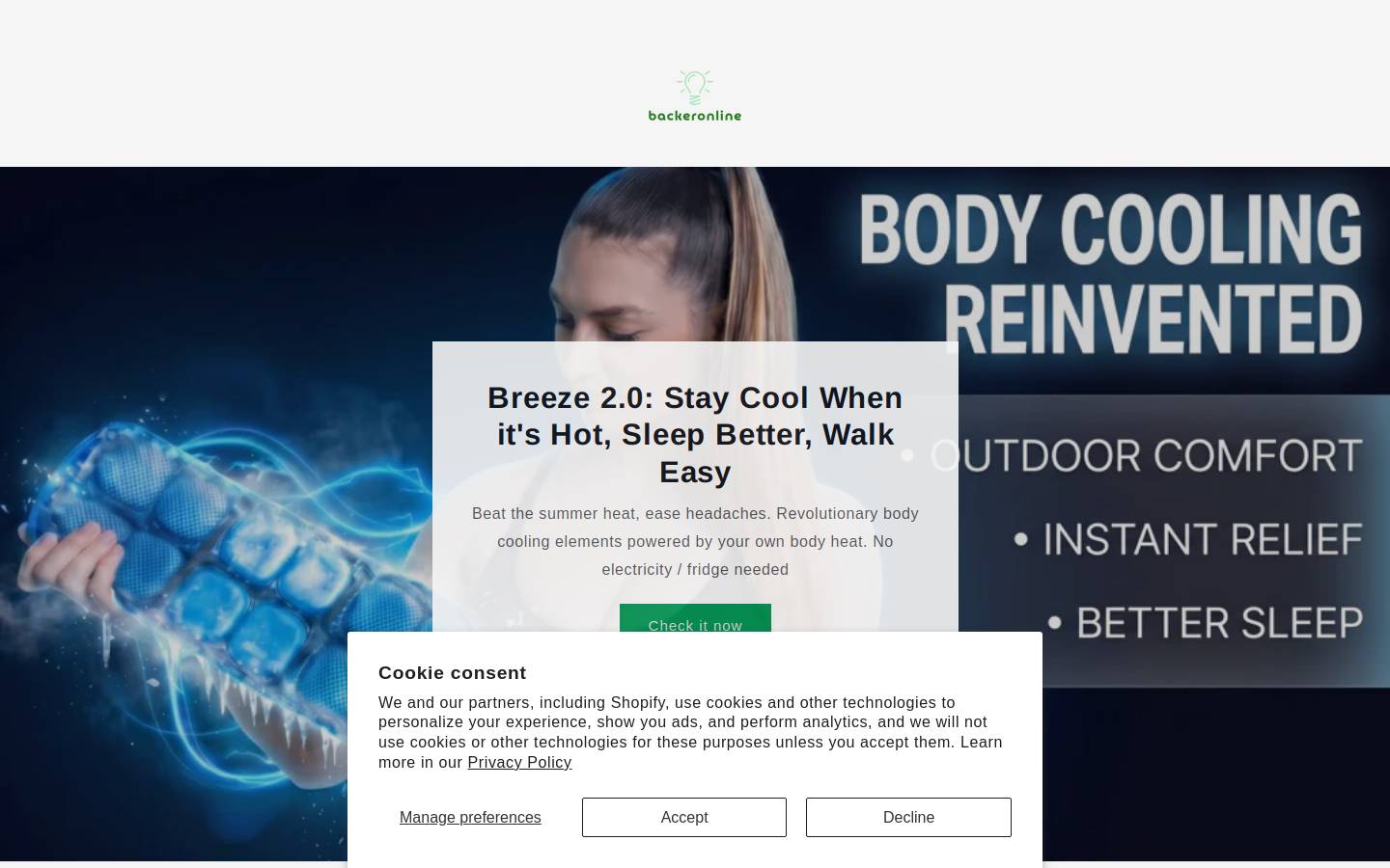 backeronline.com homepage screenshot