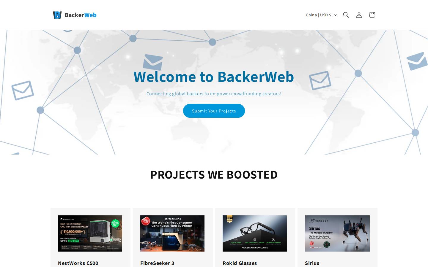 backerweb.com homepage screenshot