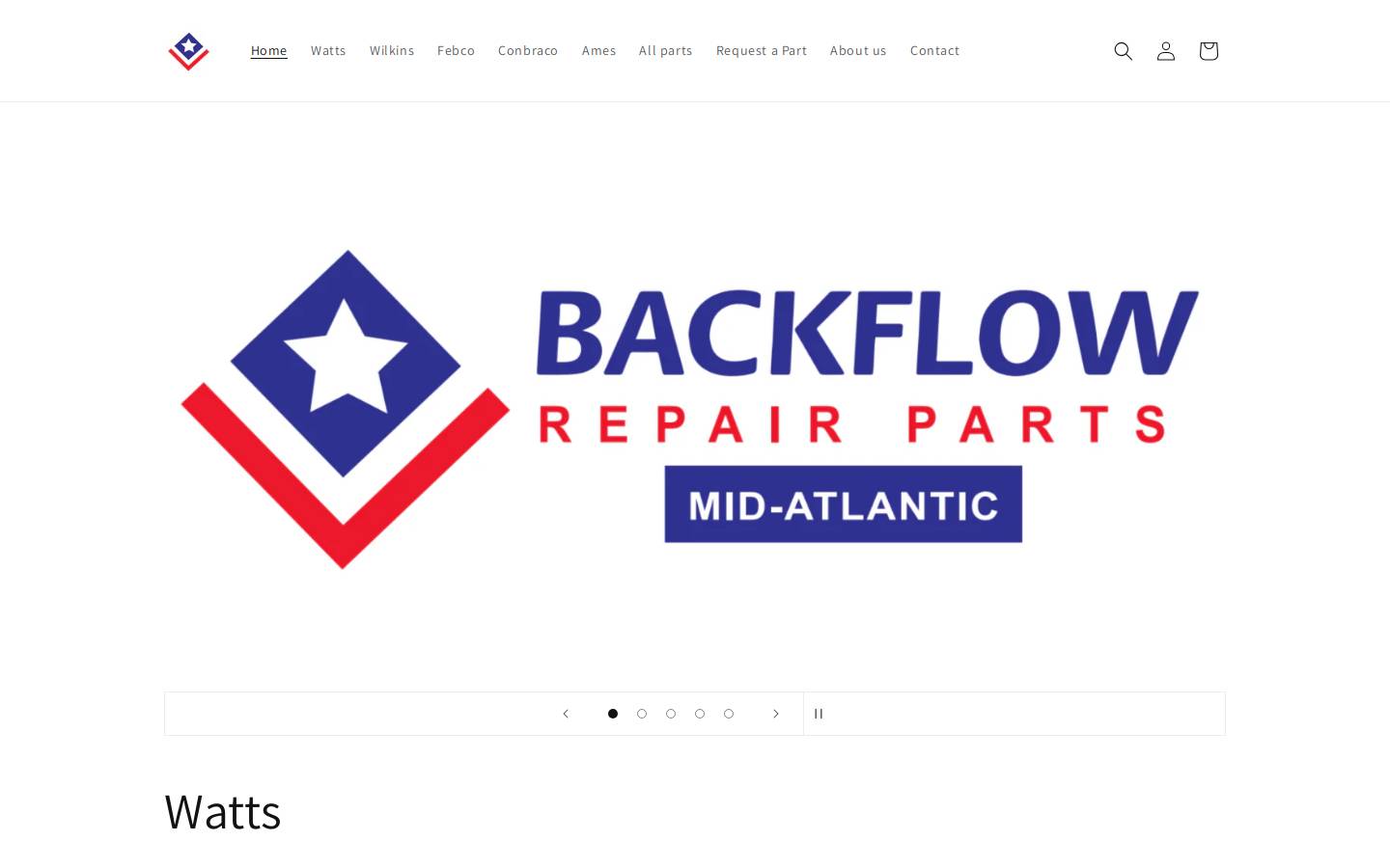 backflowrepairpartsva.com homepage screenshot