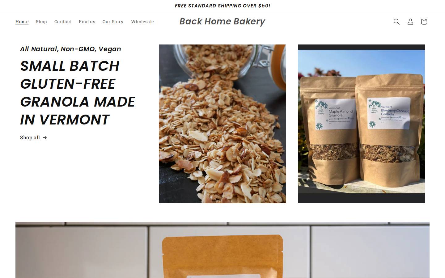 backhomebakery.com homepage screenshot