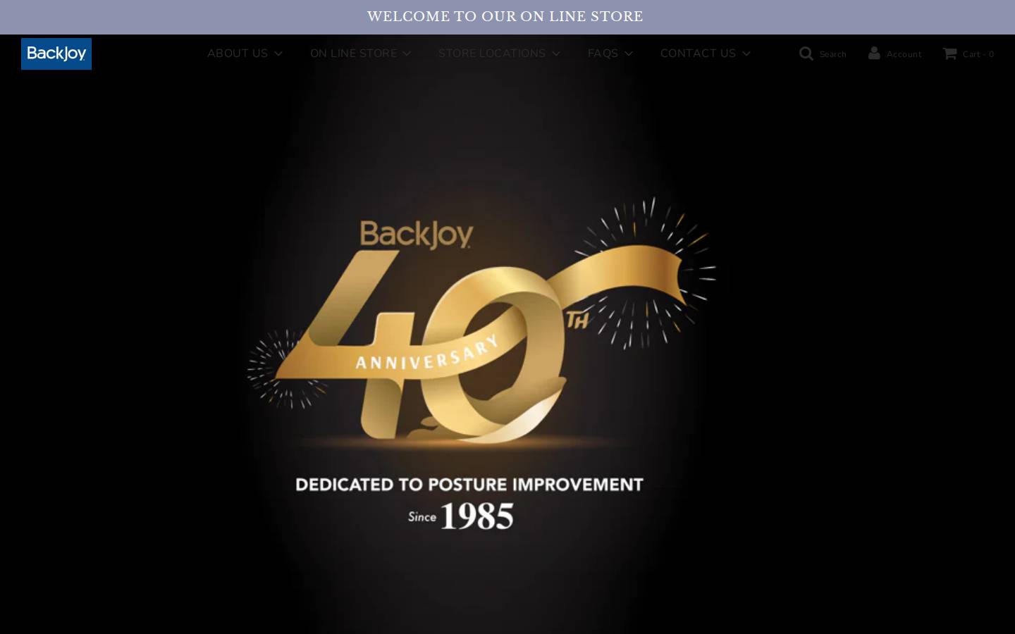 The BackJoy Company homepage screenshot