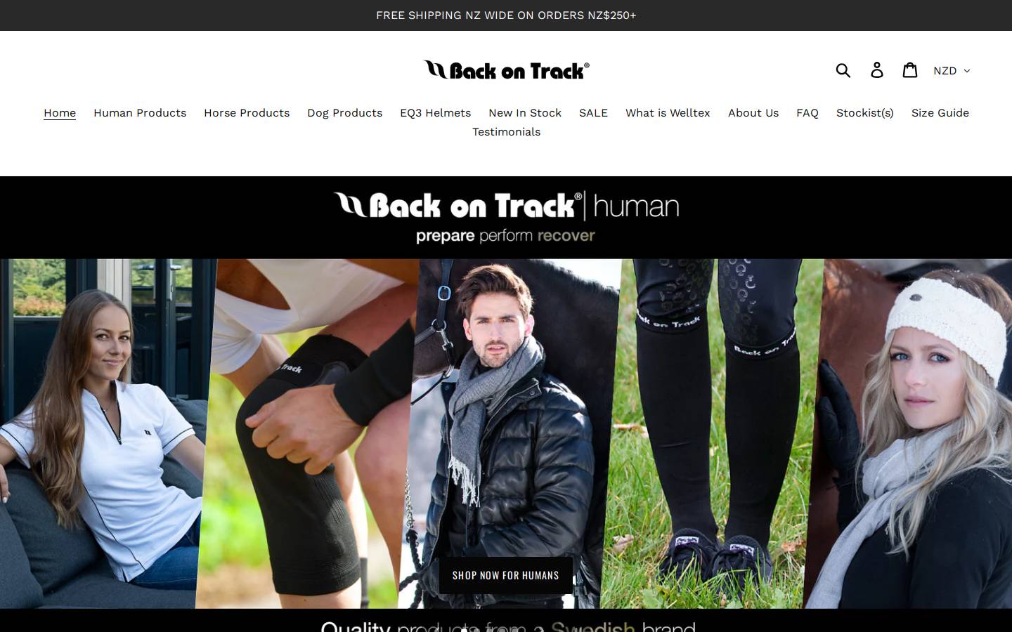 Back on Track New Zealand homepage screenshot