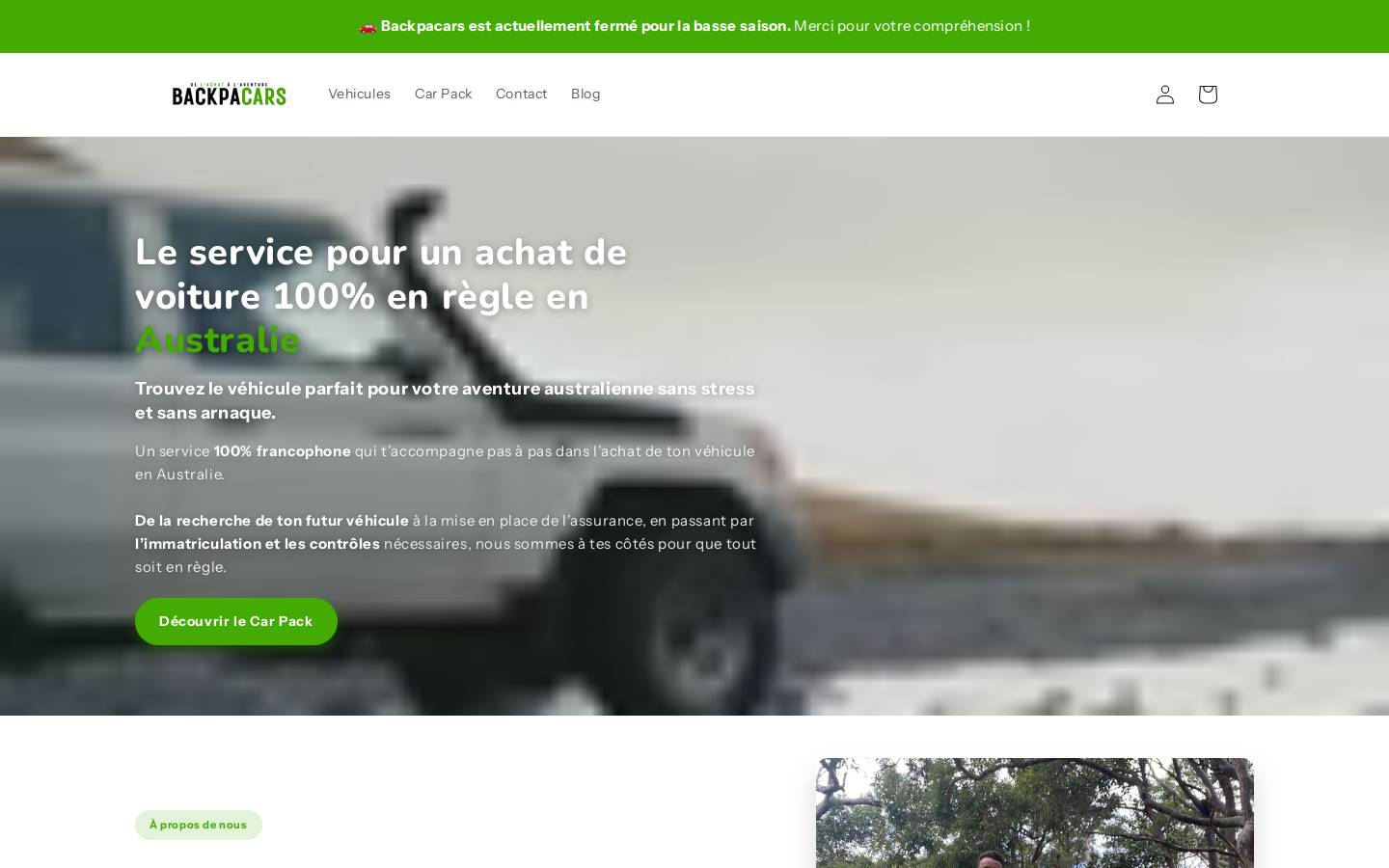 backpacars.com homepage screenshot