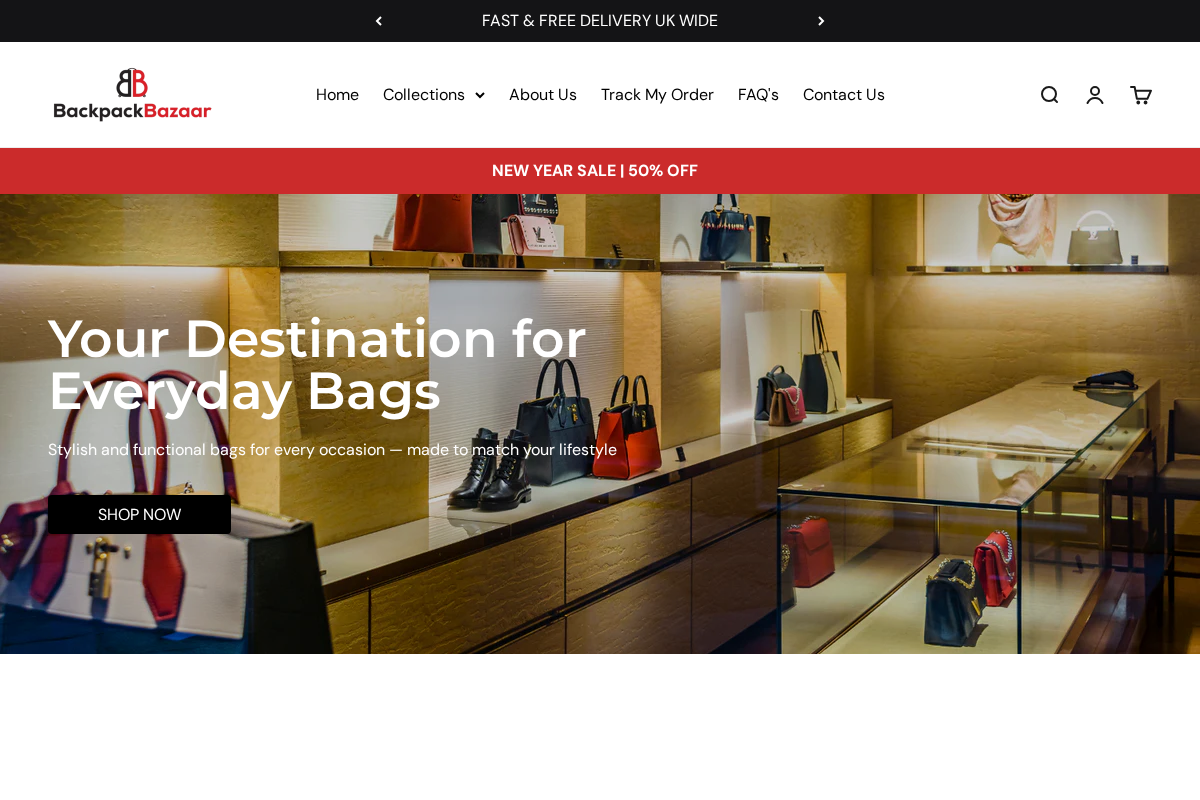 Backpackbazaar homepage screenshot