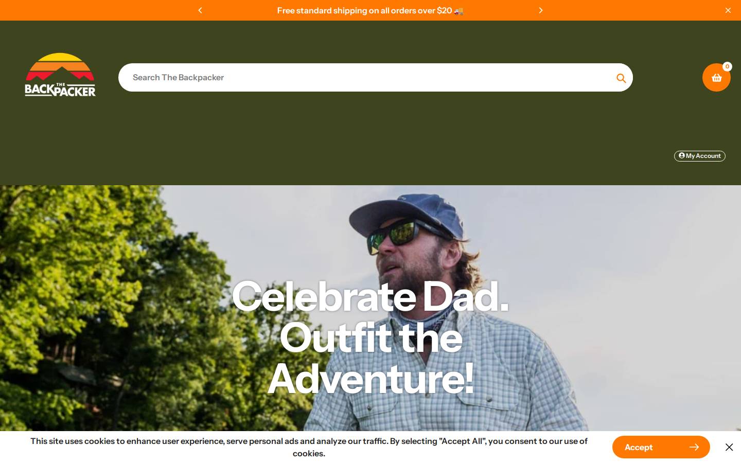 The Backpacker homepage screenshot