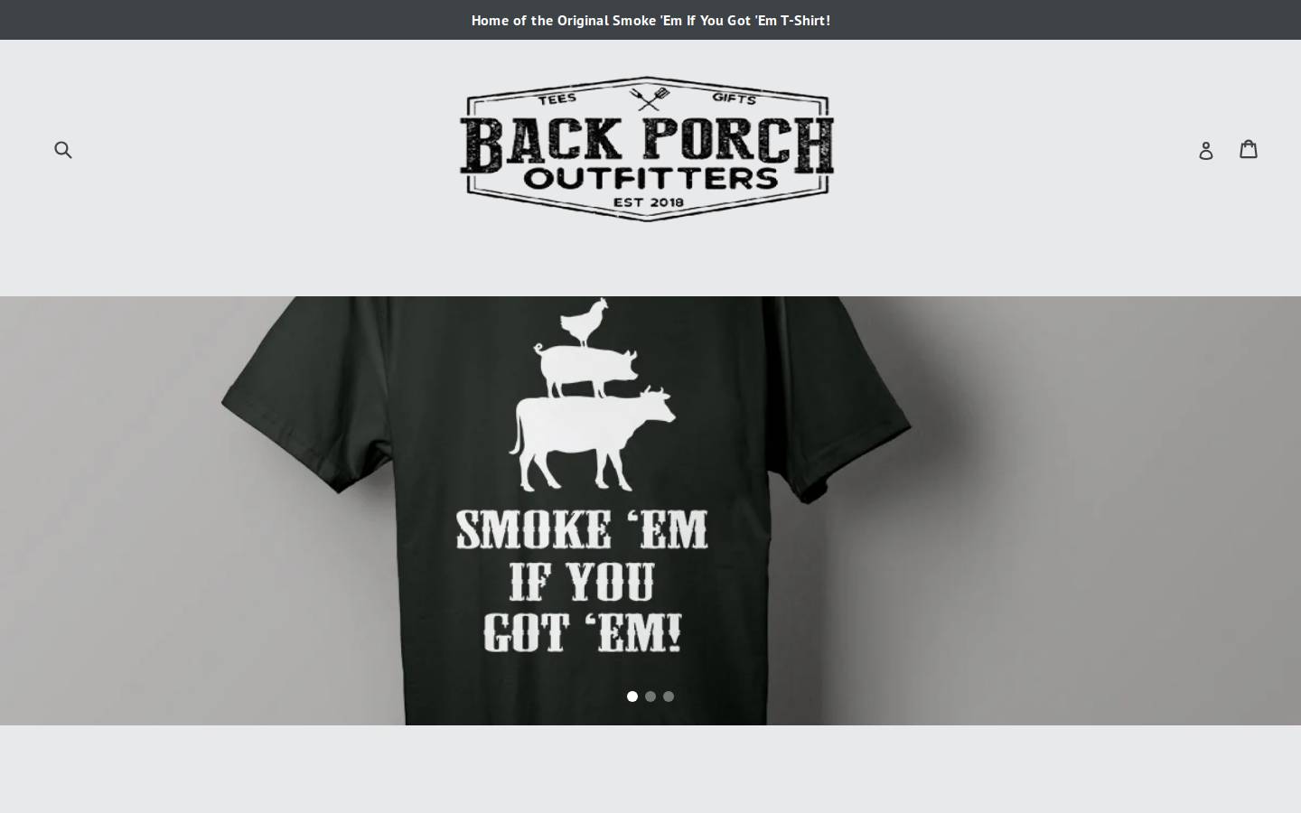 backporchoutfitters.com homepage screenshot
