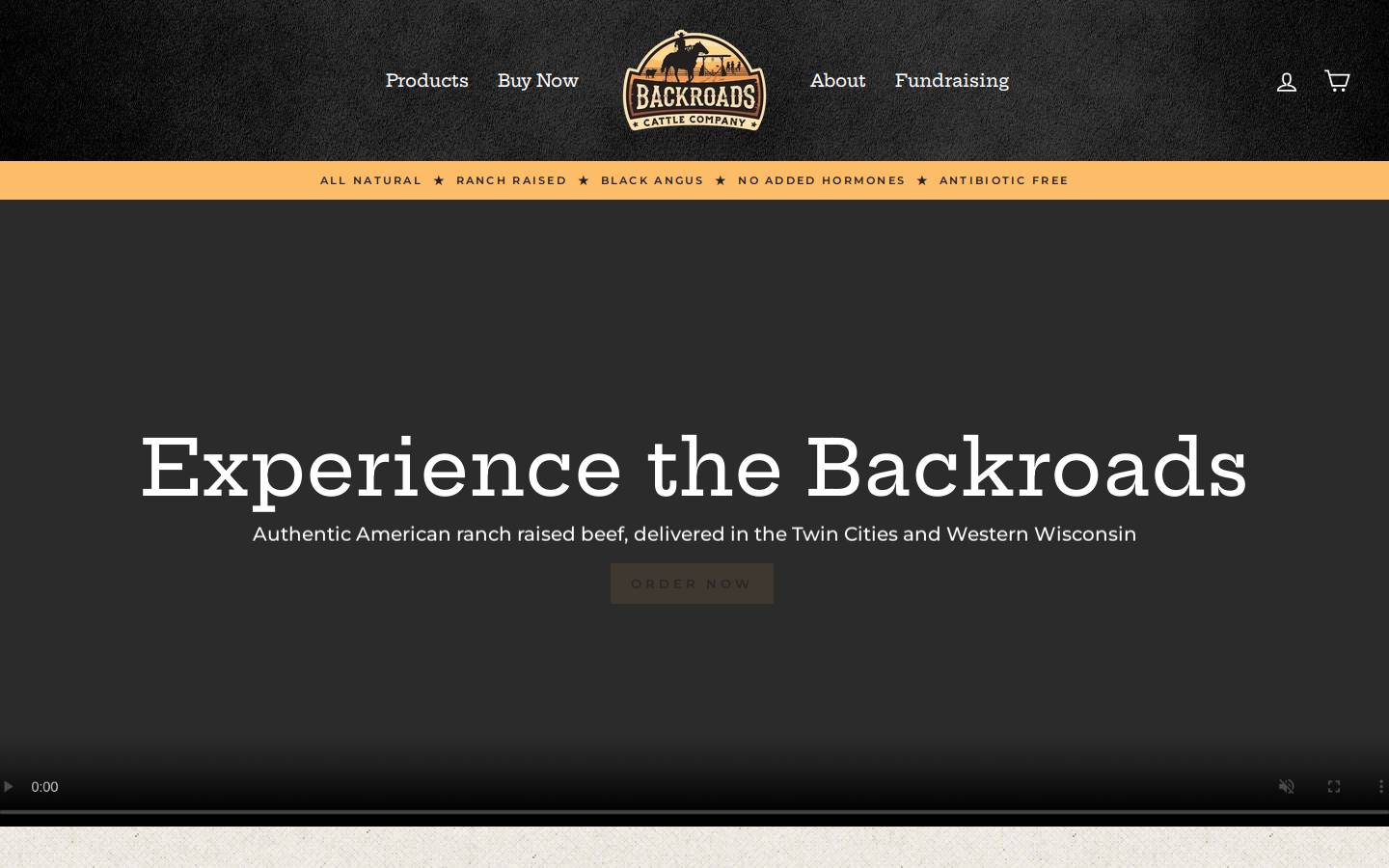 backroadscattlecompany.com homepage screenshot