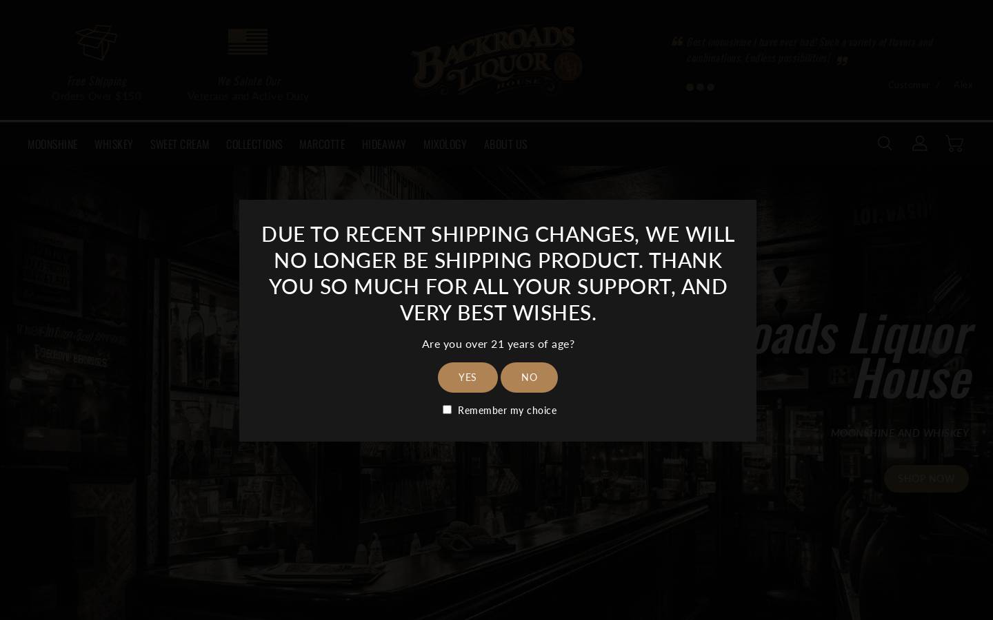 backroadsliquorhouse.com homepage screenshot