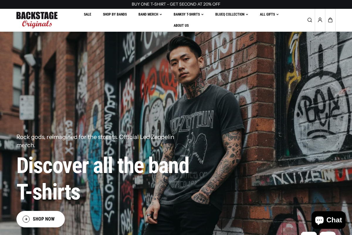 Backstageoriginals homepage screenshot