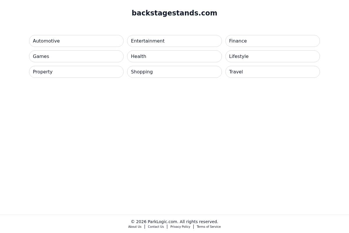 backstagestands.com homepage screenshot