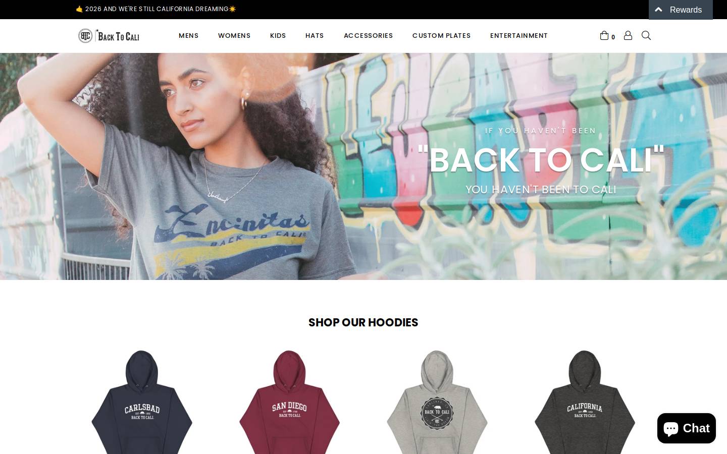 backtocali.com homepage screenshot