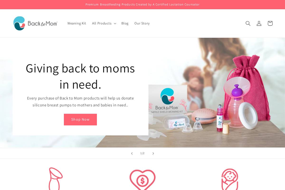 backtomom.com homepage screenshot