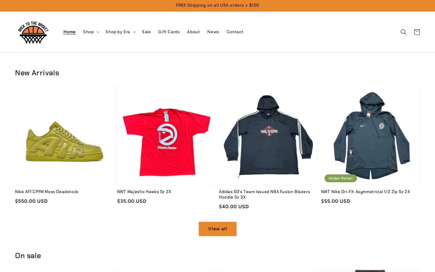 backtothebasket.com homepage screenshot