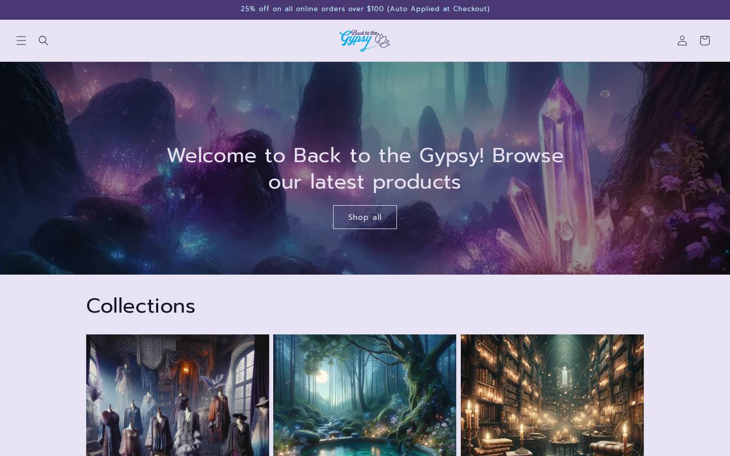 backtothegypsy.com homepage screenshot