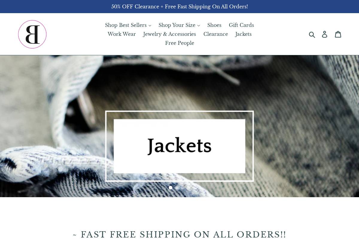 backwardsboutique.com homepage screenshot