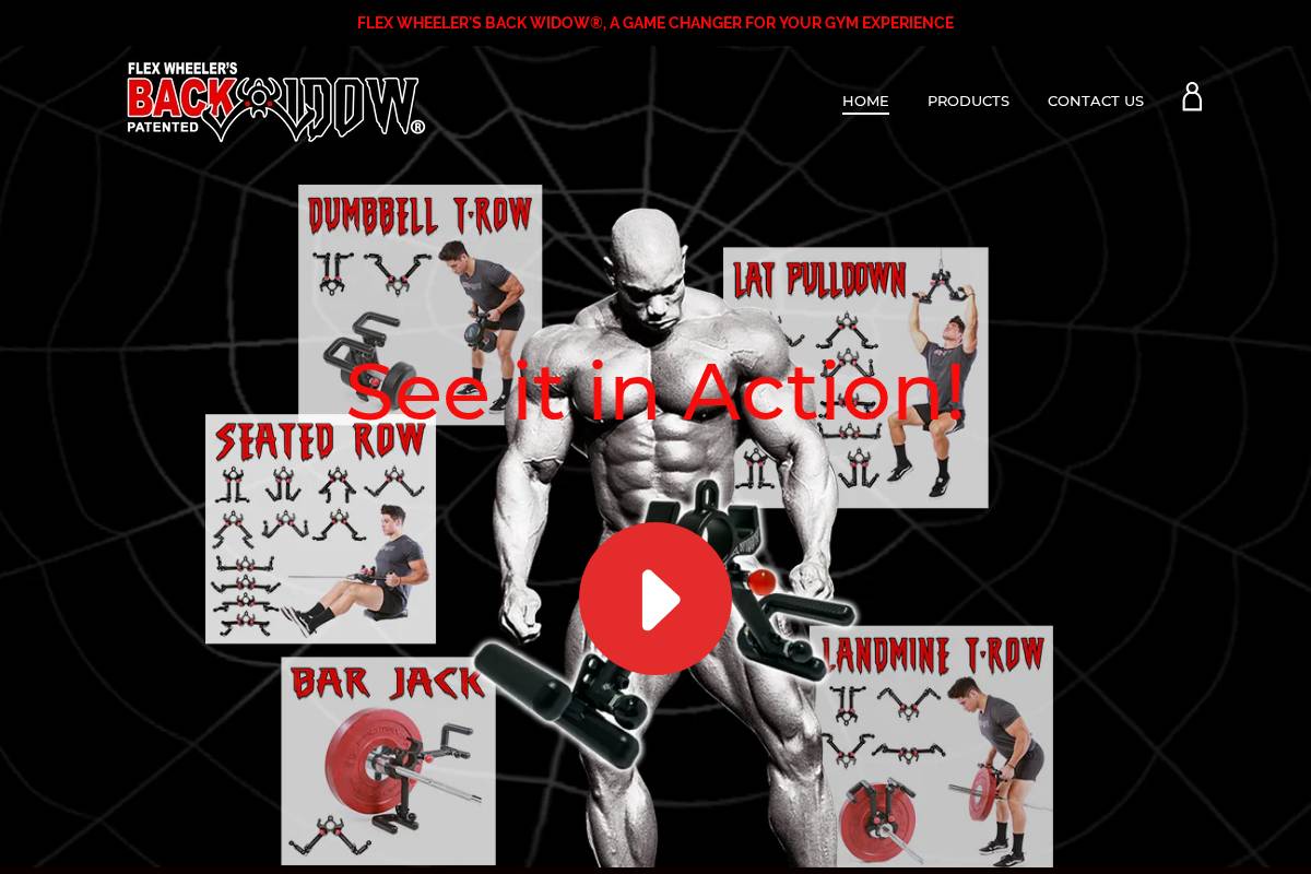 backwidow.com homepage screenshot
