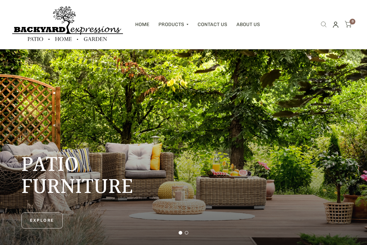 Backyard Expressions homepage screenshot