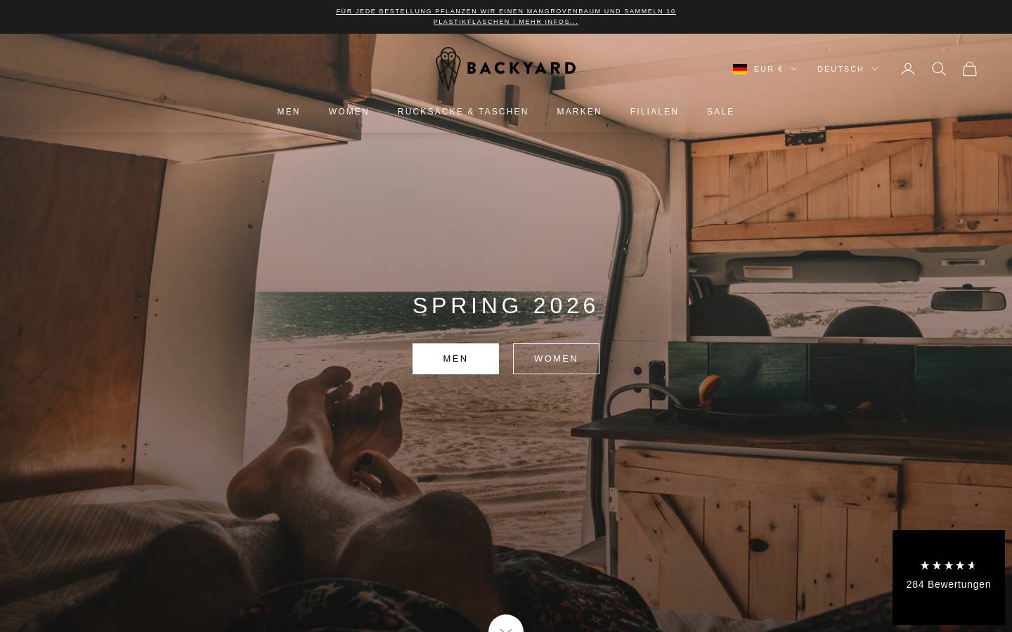 Backyard homepage screenshot