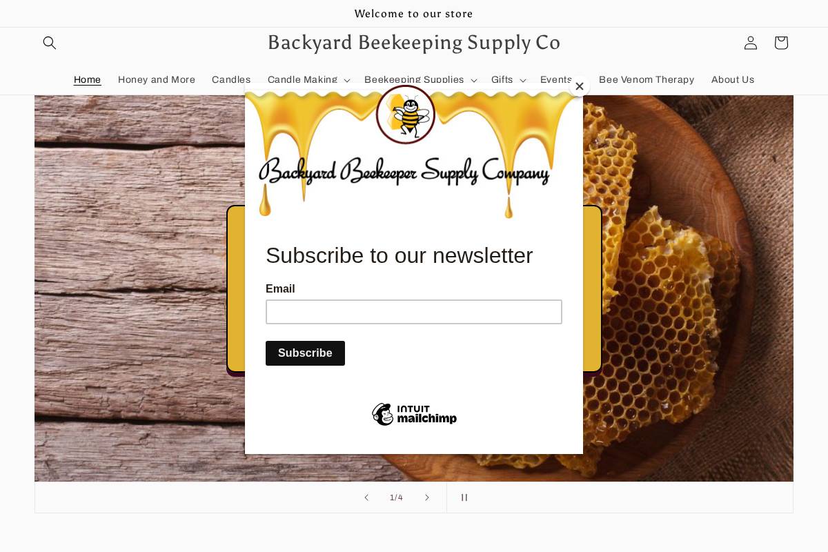 backyardbeekeepersupply.ca homepage screenshot