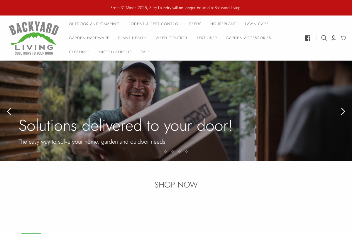 Backyard Living homepage screenshot