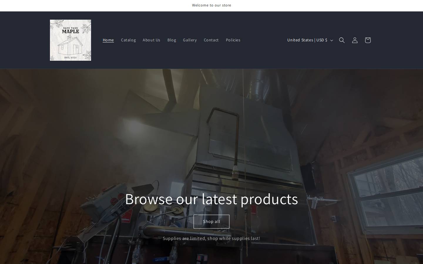 backyardmaple.com homepage screenshot