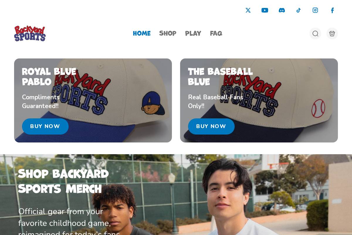 backyardsportsshop.com homepage screenshot